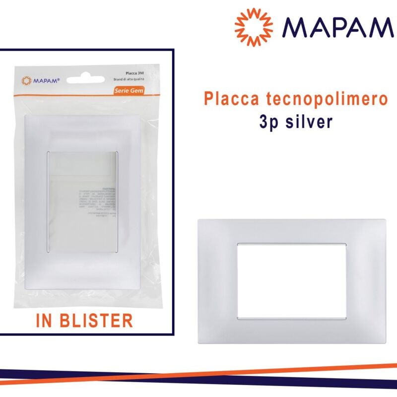 foto del prodotto placca 6003 09 3p silver vmr pln in blister