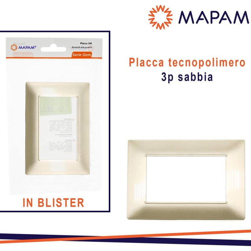 foto del prodotto placca 6003 11 3p sabbia vmr pln tecnopolimero t2 in blister