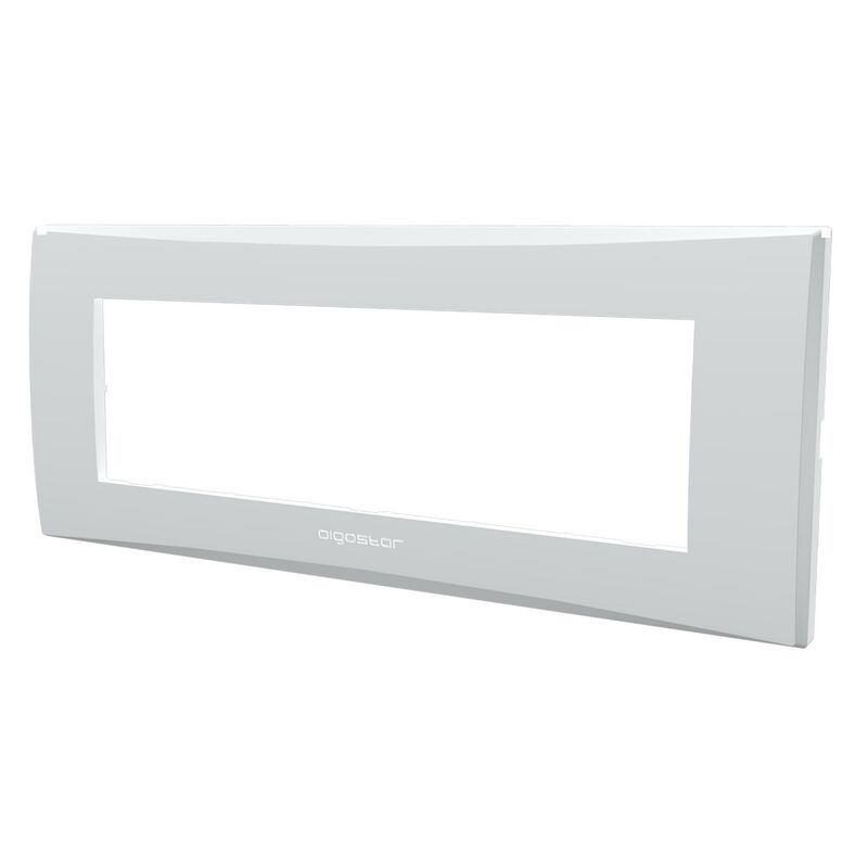 foto del prodotto placca 7 moduli 506 in plastica bianca compatibile anche con vimar plana