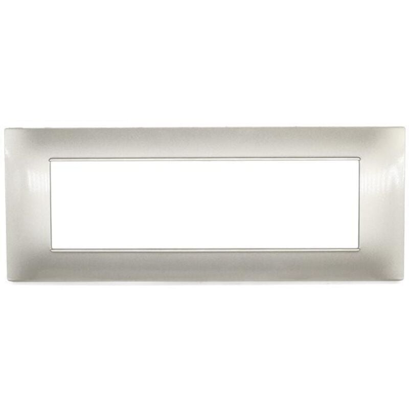 foto del prodotto placca 7 moduli nichel opaco compatibile vimar plana tipo 14657.21