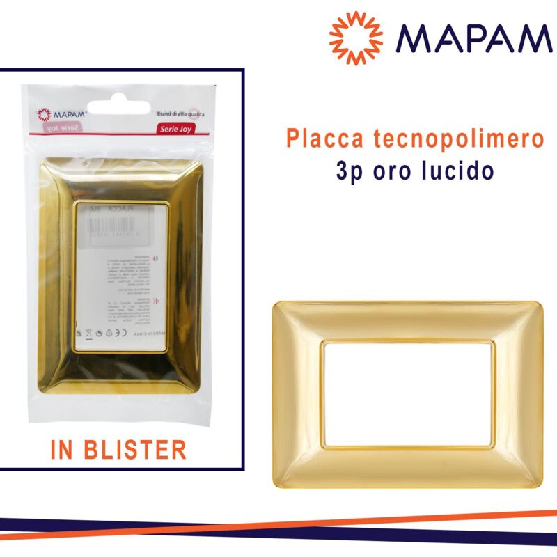 foto del prodotto placca 8003 03 3p oro lucido mtx t3 joy in blister