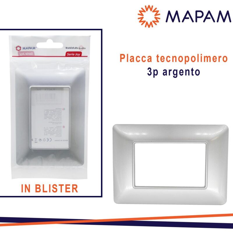 foto del prodotto placca 8003 05 3p argento mtx t3 joy in blister