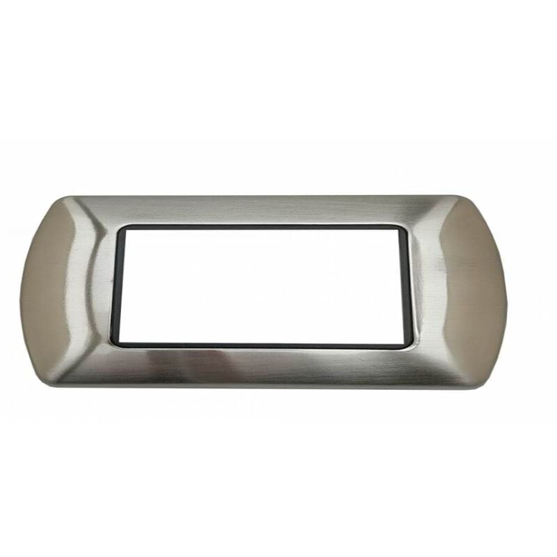 foto del prodotto placca acciaio spazzolato 7 posti compatibile living bticino metallo tipo l4807acs