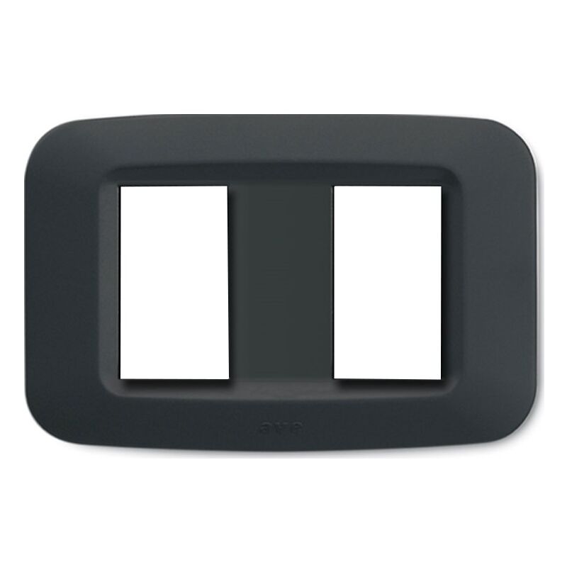 foto del prodotto placca ave in tecnopolimero yes 45 2 moduli grigio noir 45py002gn