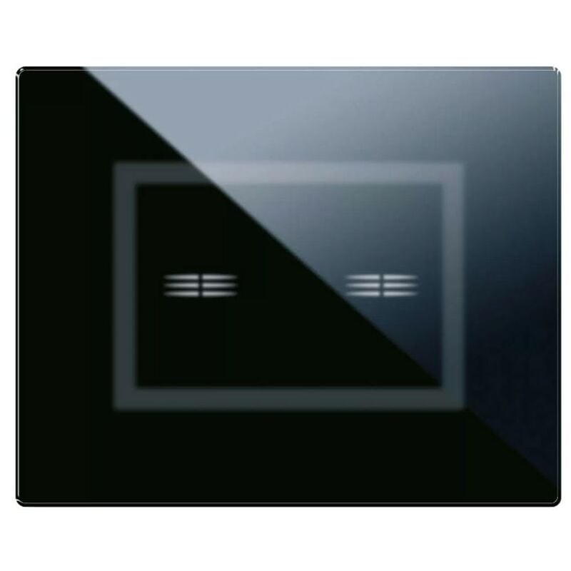 foto del prodotto placca ave touch in vetro 3 moduli per 2 comandi a scomparsa colore nero finitura lucida 44pvtc02nal