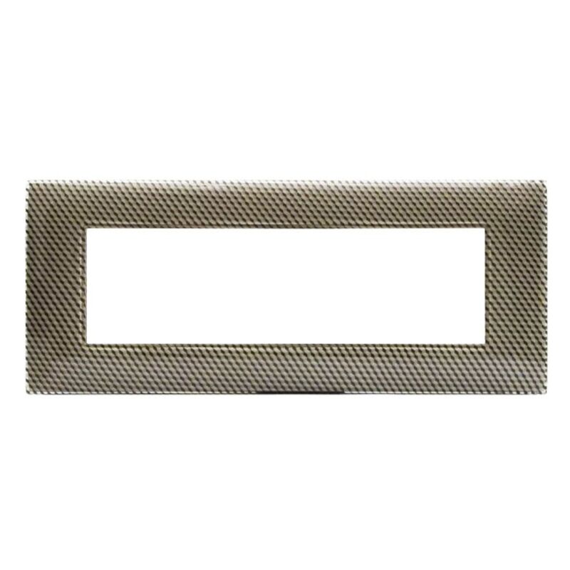 foto del prodotto placca ave young44 colore carbon chiaro 7 posti 3d 44pj07cbc 3d