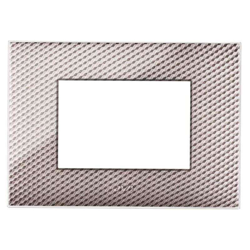 foto del prodotto placca ave young44 colore carbone chiaro 3 posti 44pj03cbc 3d