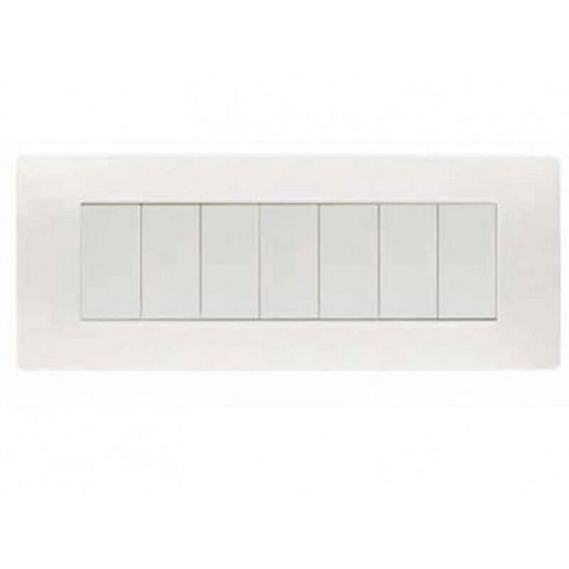 foto del prodotto placca bianco 7 moduli ghiaccio sim11807.bg compatibile axolute vimar