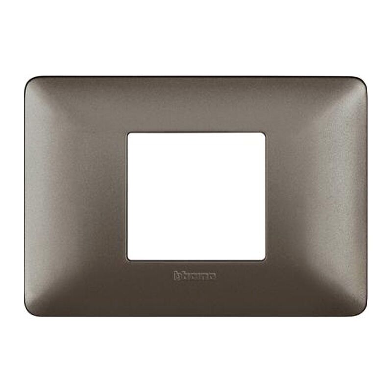 foto del prodotto placca bticino matix 2 moduli centrati iron am4819mir