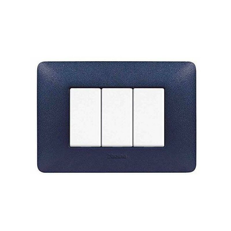 foto del prodotto placca bticino matix 3 moduli blu mercurio am4803tbm