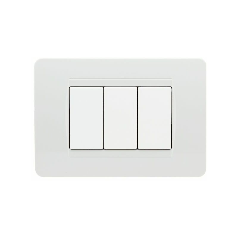 foto del prodotto placca classic 503 3m modulli tecnopolimero bianco compatibile bticino matix sd68003