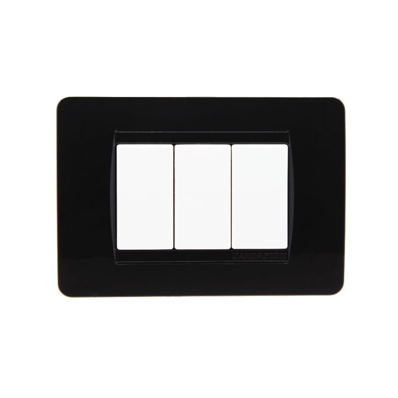 foto del prodotto placca classic 503 3m modulli tecnopolimero nera compatibile bticino matix sd68003 2