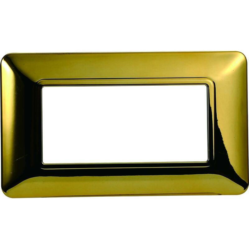 foto del prodotto placca compatibile bticino matix 4 moduli plastica colore oro lucido