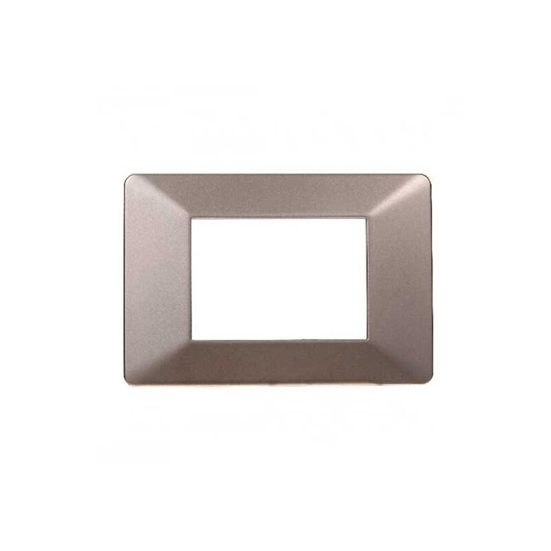 foto del prodotto placca compatibile vimar plana 3 moduli plastica colore bronzo ettroit ev83310