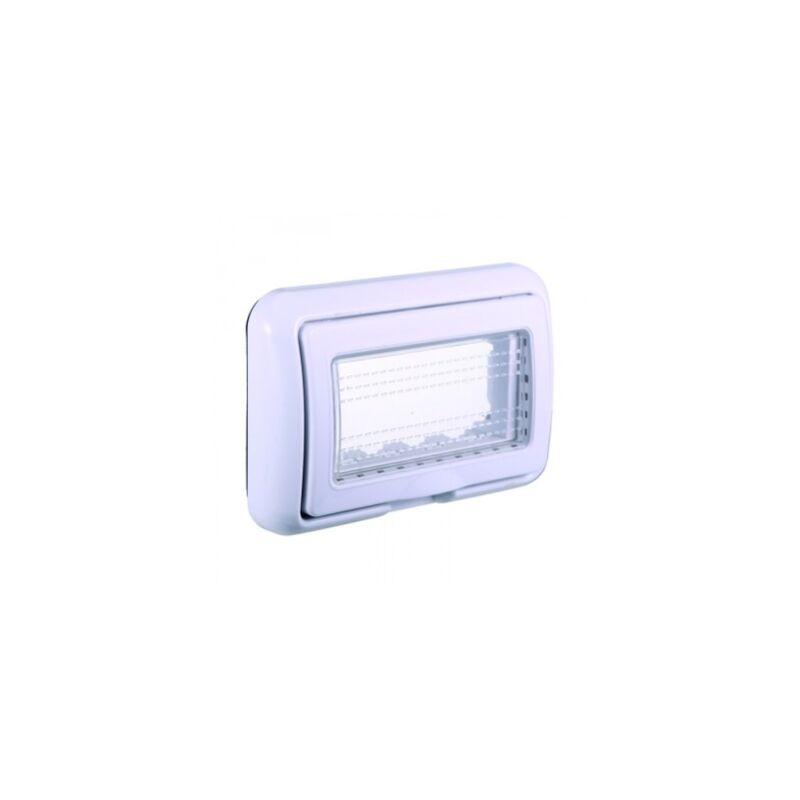 foto del prodotto placca con coperchio 4p ip55 custodia idrobox compatibile bticino living colore bianco lb2704 ettroit