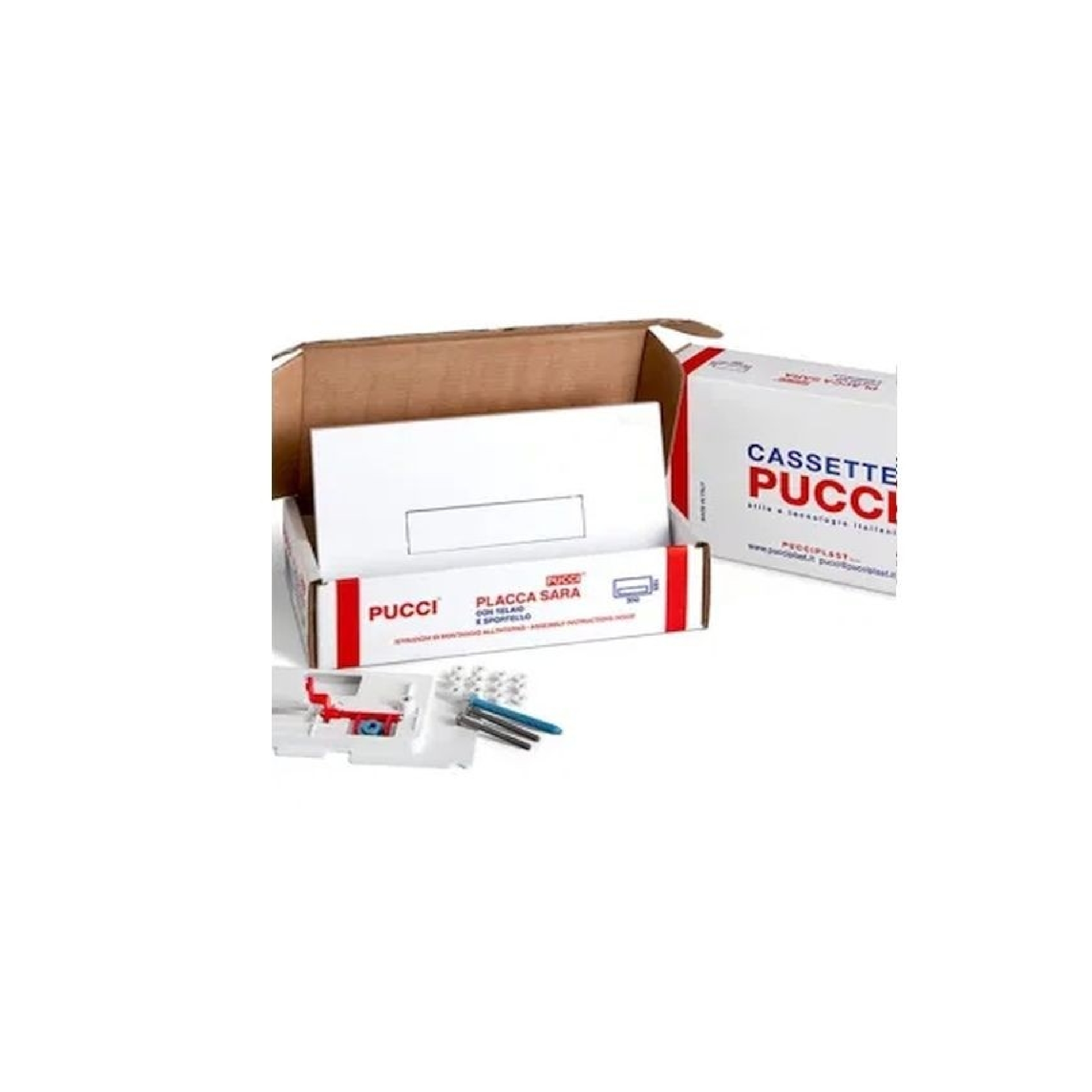 foto del prodotto placca con telaio e sportello sara pucci bianca o cromo fino al 2010 bianco