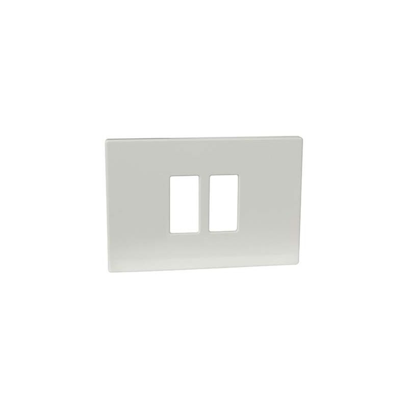 foto del prodotto placca coprifrutti venus marlanvil resina avorio posti 2 ravvicinati mm 115x80