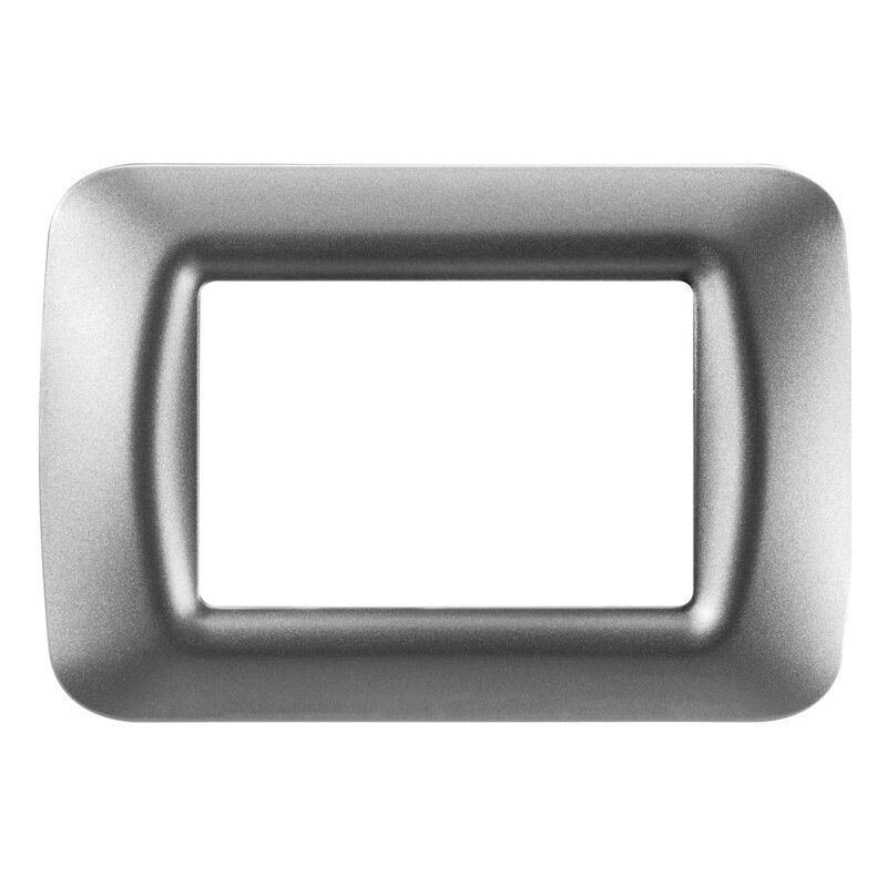 foto del prodotto placca coprinterruttori in titanio metallizzato system 3 posti