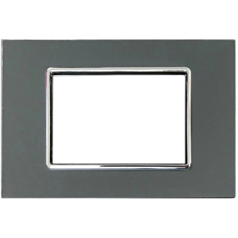 foto del prodotto placca cristal 3m 4m 6m acciaio scuro compatibile bticino axolute 3 posti