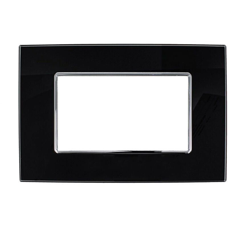 foto del prodotto placca cristal 3m 4m 6m nero compatibile bticino axolute 4 posti