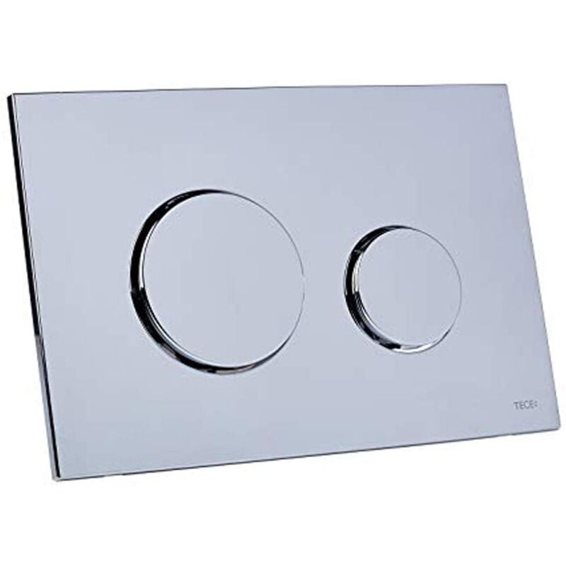 foto del prodotto placca design cromo lucido sottile doppio scarico cassetta 9240626 tece