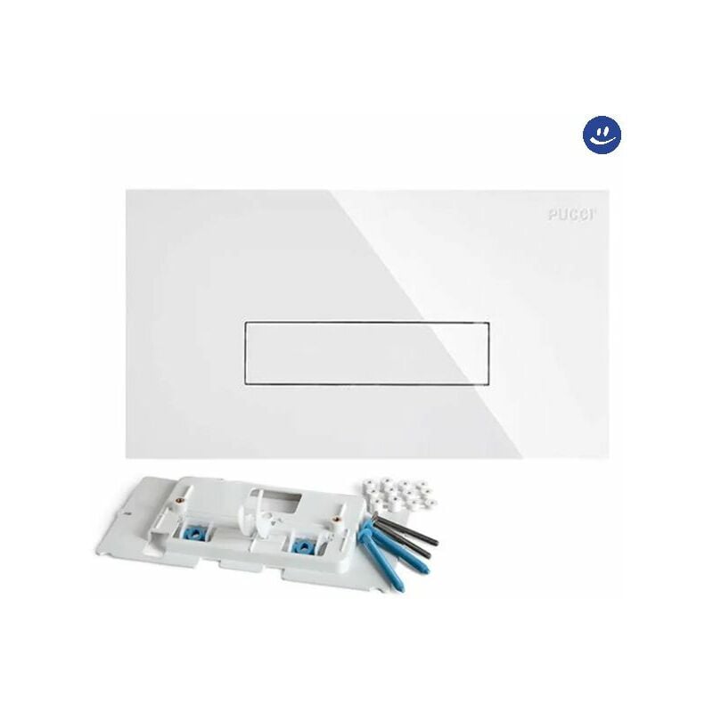 foto del prodotto placca di comando con tasto singolo modello sara 28 bianca cassette pucci