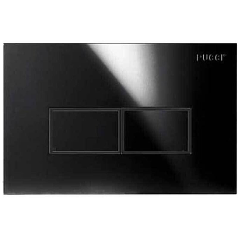 foto del prodotto placca di comando eco linea completa di telaio 2 pulsanti nera pucci 80130561