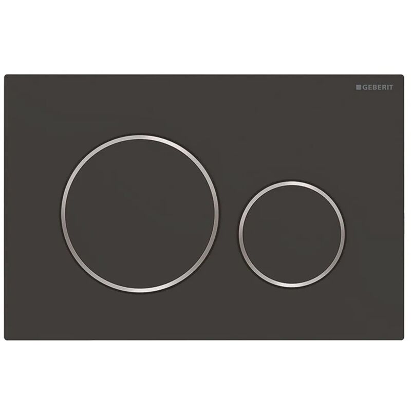 foto del prodotto placca di comando geberit sigma20 nero opaco e inserti lucidi