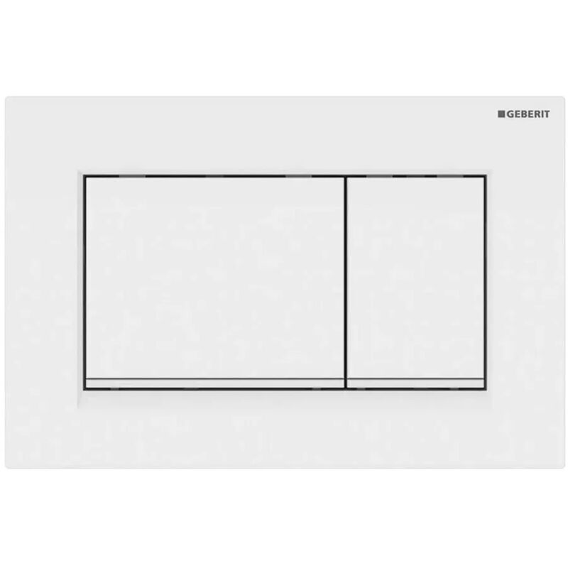 foto del prodotto placca di comando geberit sigma30 bianco lucido con inserto bianco opaco