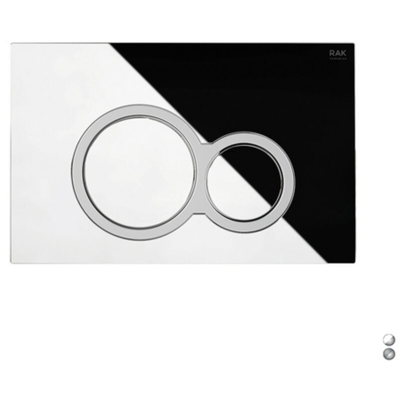 foto del prodotto placca di comando mod. rotonda per cassetta rak ecofix bianco - cromo