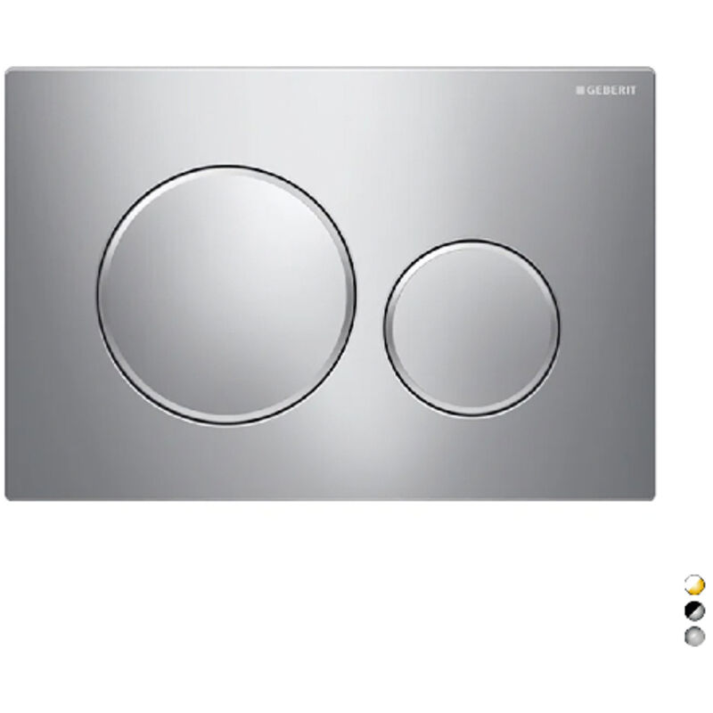 foto del prodotto placca di copertura 2 tasti sigma 20 geberit nera - bordi tasti cromati