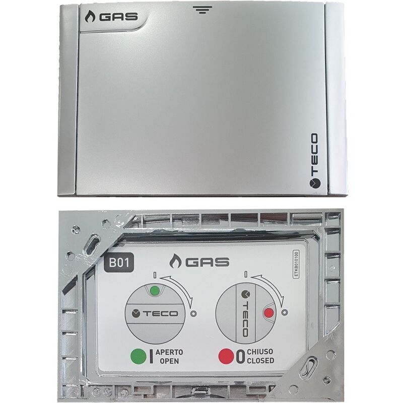 foto del prodotto placca di copertura valvola gas teco b01 multicolore cromo satinato