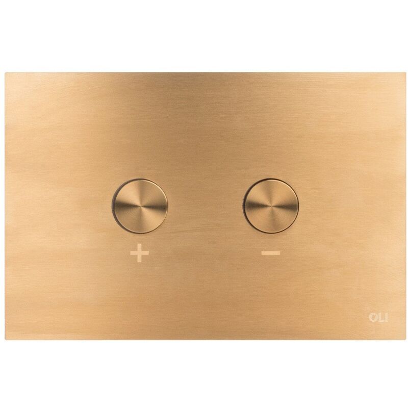 foto del prodotto placca doppio tasto blink oro light spazzolato cassetta incasso oli