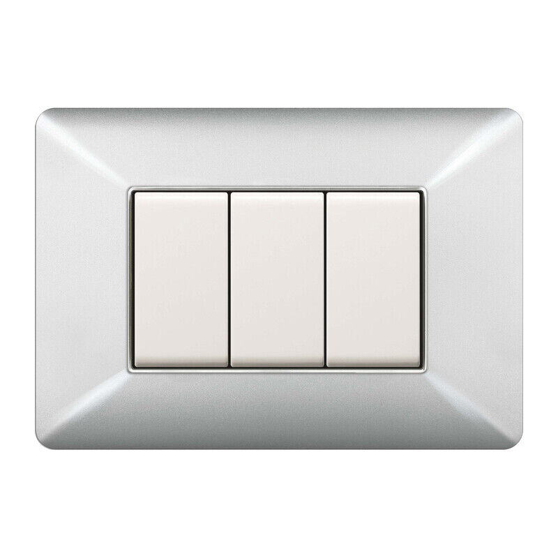 foto del prodotto placca easy mod. matix alluminio chiaro 3p. prezzo per 1 pezzo.