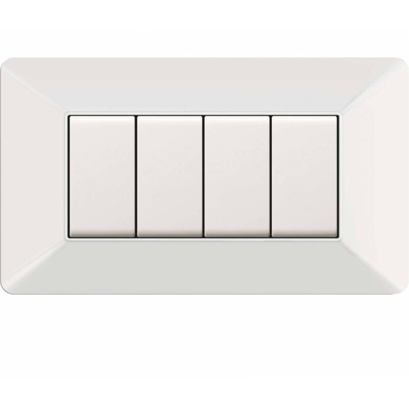 foto del prodotto placca easy mod. matix bianca 4p pz 1