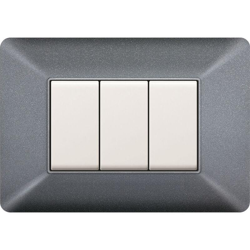 foto del prodotto placca easy mod. matix grigio chiaro 3p