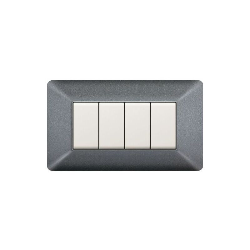 foto del prodotto placca easy mod. matix grigio chiaro 4p