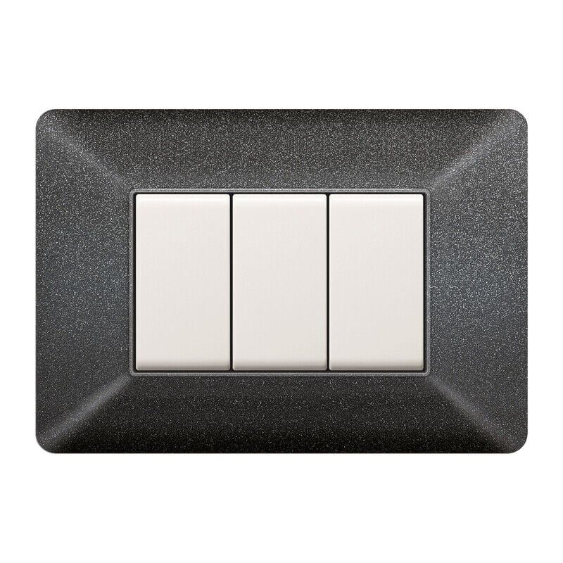 foto del prodotto placca easy mod. matix grigio notte 3p