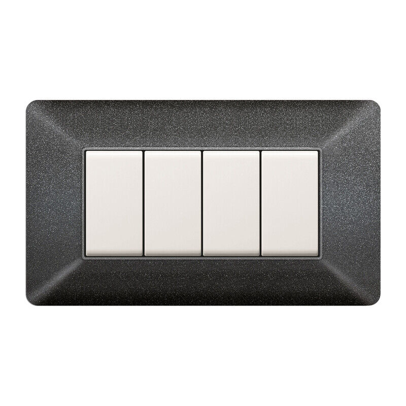 foto del prodotto placca easy mod. matix grigio notte 4p
