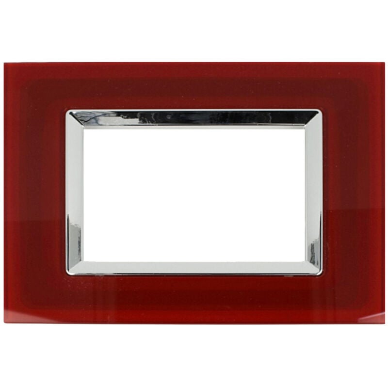 foto del prodotto placca elegance 3m 4m 6m compatibile bticino matix rosso,3 posti