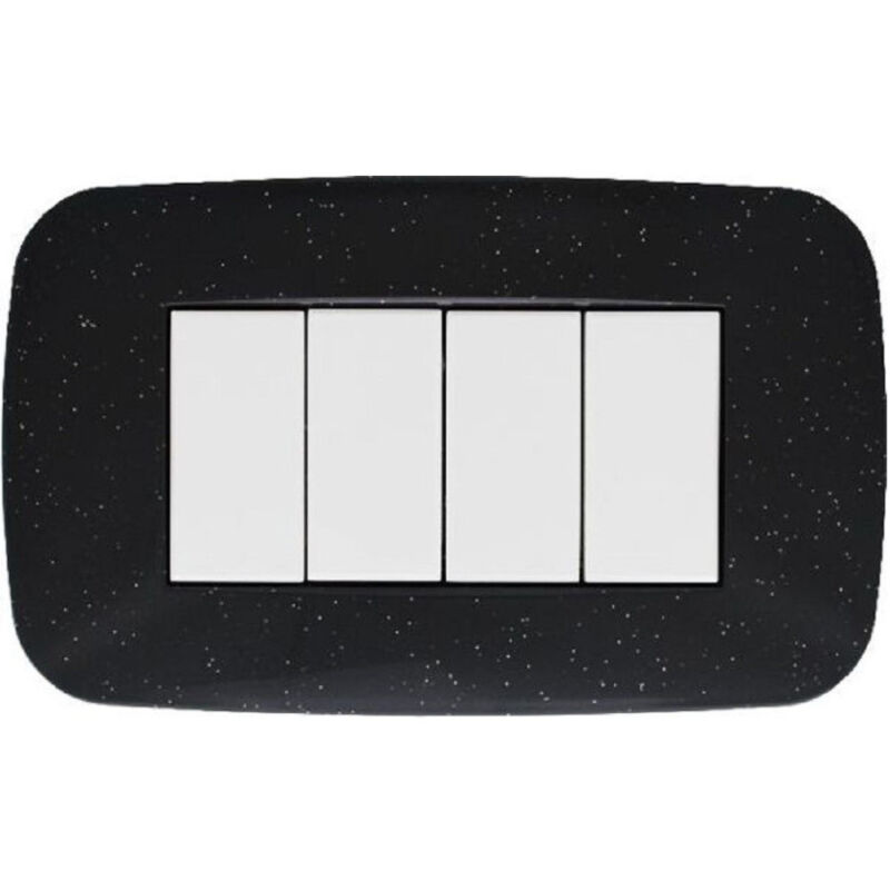 immagine 0 del prodotto placca futura 3 4 6 moduli nero flash compatibile con bticino axolute 4 fori trade shop traesio