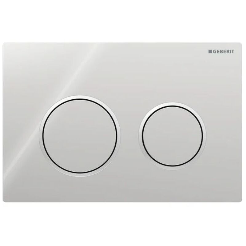 foto del prodotto placca geberit omega20 round cromato lucido cromosatinato doppio tasto 115.085.kh.1 cromo lucido