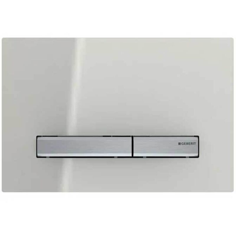 foto del prodotto placca geberit sigma50 square effetto vetro grigio sabbia / cromo doppio tasto 115.788.jl.2 cromato