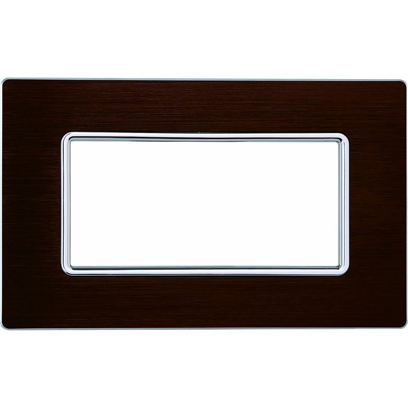 foto del prodotto placca in alluminio 4 posti colore bronzo serie solar compatibile matix