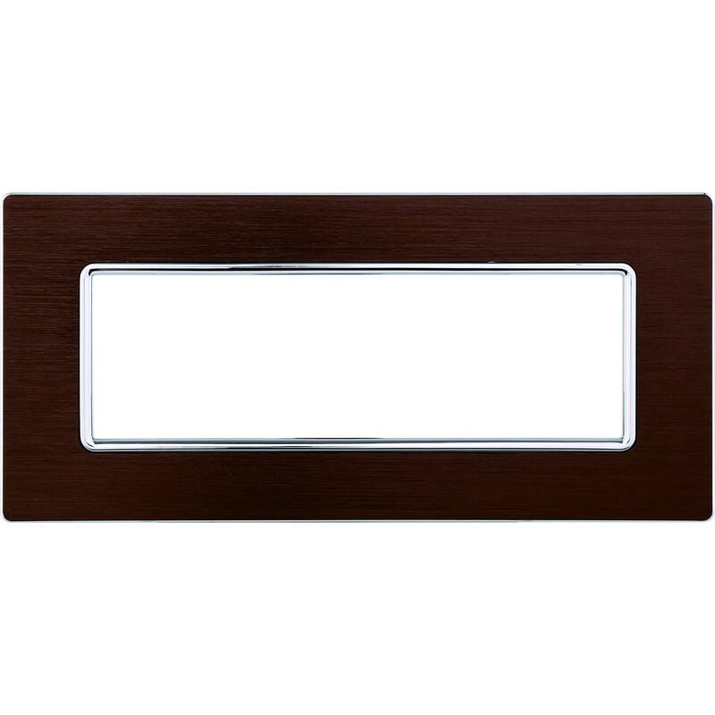 foto del prodotto placca in alluminio 6 posti colore bronzo serie solar compatibile matix
