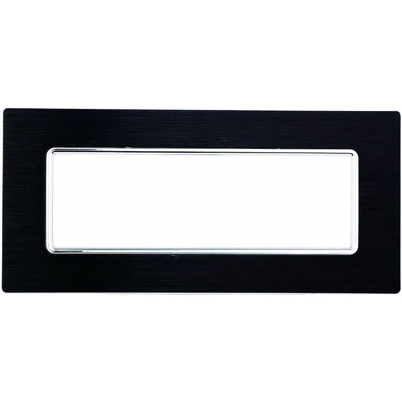 foto del prodotto placca in alluminio 6 posti colore nero serie solar compatibile matix
