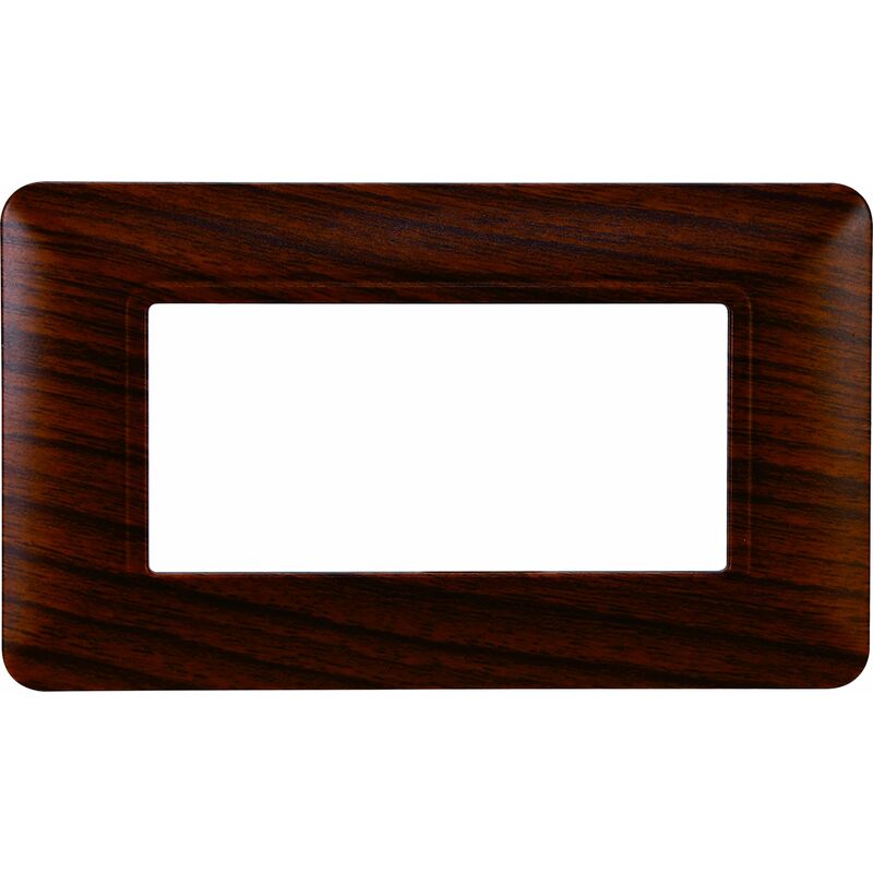 foto del prodotto placca in plastica 4 posti colore radica serie solar compatibile matix