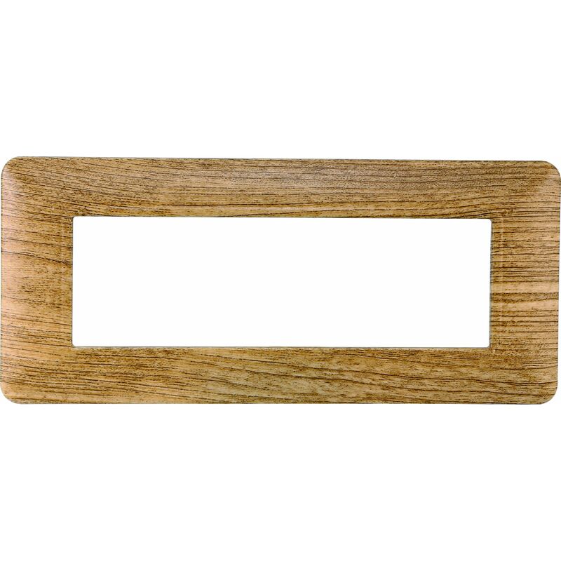 foto del prodotto placca in plastica 6 posti colore legno scuro serie solar compatibile matix