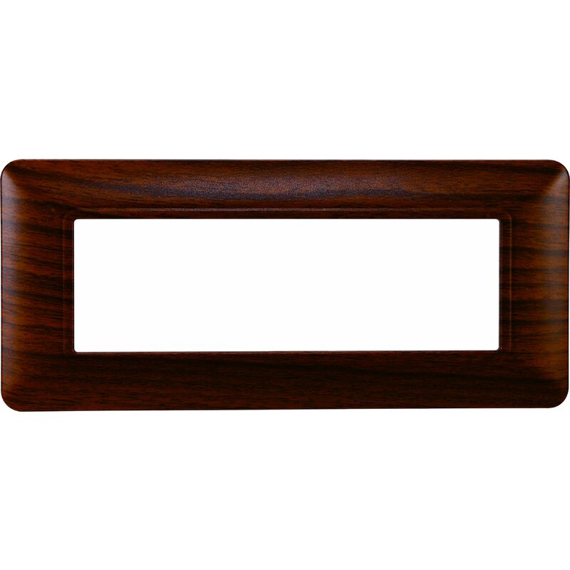 foto del prodotto placca in plastica 6 posti colore radica serie solar compatibile matix