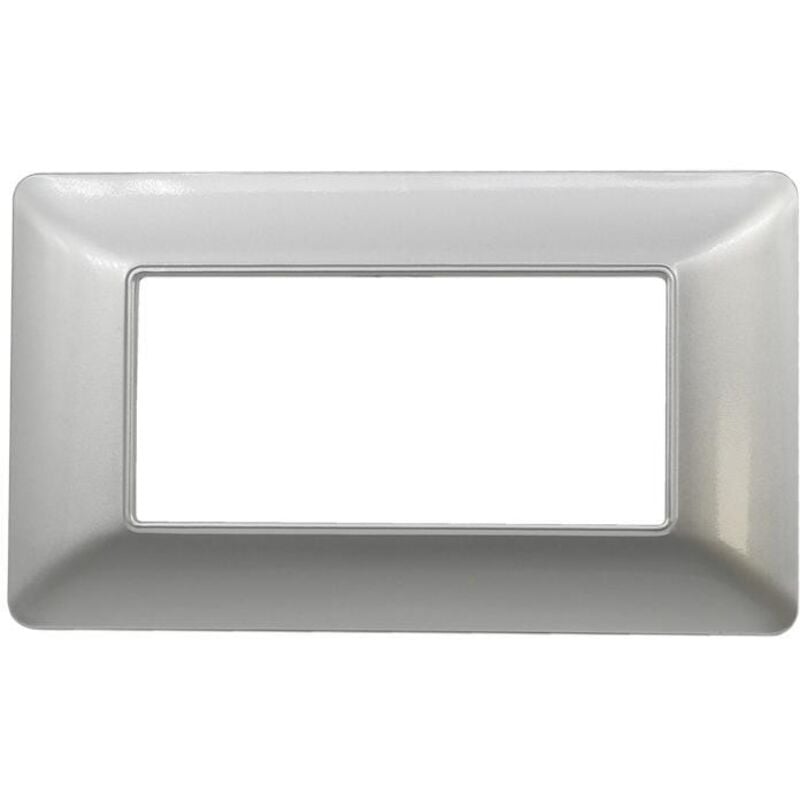 foto del prodotto placca in tecnopolimero silver compatibile con serie bticino matix 3 - 4 - 7 moduli - numero moduli 4 moduli